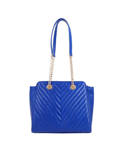 Sac à main en cuir de vachette véritable bleu pour femme, sac à bandoulière avec fermeture éclair et poches intérieures, fabrication OEM de haute qualité, vente en gros, logo personnalisé - Product Image 1
