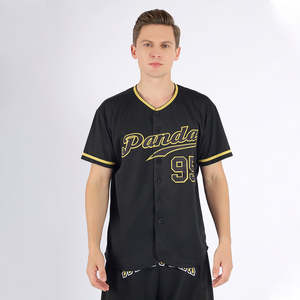 Maillots de baseball OEM pour hommes, chemises boutonnées à manches courtes, uniformes sportifs hipster hip-hop, maillots de baseball personnalisés vierges en gros - Product Image 5