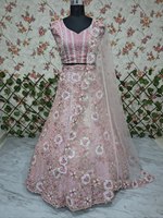 Dernière Collection de Lehenga Choli Traditionnel Indien et Pakistanais pour Femmes, de Haute Qualité, pour Mariages et Soirées, en Faux Georgette avec Broderie au Fil