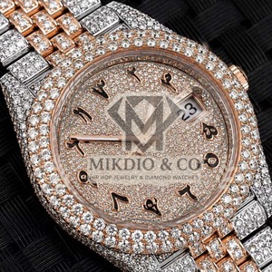 Luxury Men's Moissanite Diamond <b>Watch</b> Bling Hip Hop Style Display Steel Strap Perfect Birthday Gift <b>Watch</b> For Ocation - Product Image 3