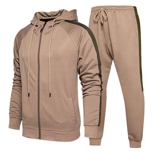 Custom Athletic Hooded Tracksuit Zipper <b>Jacket</b> And Jogger Pants Sportswear OEM Supplier - Product Image 1