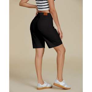 2025 femmes taille haute Vintage été Denim Shorts à la mode poche plaquée longue extensible décontracté 'Jorts' - Product Image 4