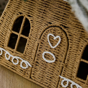 Collar para árbol de Navidad de papel de junco marino tejido exclusivo, falda para árbol de fibra natural cónica para interiores de estilo escandinavo - Product Image 3