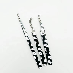 Pinzas de Acero Inoxidable Negras Nuevas al por Mayor con Punta Lisa Texturizada para Papel, Extensiones de Pestañas y Cuidado Personal - Product Image 5