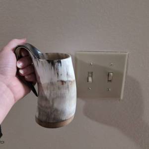 Eco-Friendly Handmade Medieval Drinking Horn Mug with Natural Shape - Product Image 1