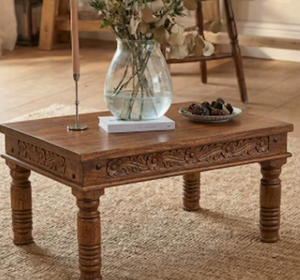 <b>Brown</b> finish Handmade Luxury Traditional Solid Wood Adjustable Height Portable High-End Modern Coffee <b>Table</b> Home Furniture - Product Image 1