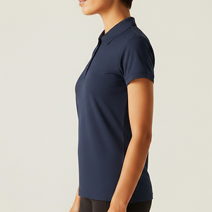 Nueva llegada, camisa polo 100% algodón, estilo casual, color sólido, para mujer, transpirable, a la moda, corte clásico, camisa polo de golf. - Product Image 2