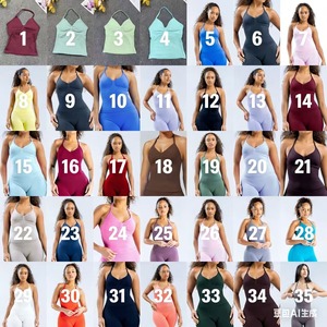 Impact Longline Strappy Gym Top Custom Logo Backless Gym Clothes Women Scrunch Built-in Bra With Removable Cups Yoga Tank Tops - Product Image 2