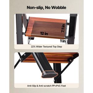 Scala Pieghevole Leggera a 2 Gradini con Impugnatura Comoda e Pedali Larghi Antiscivolo, Portatile in Alluminio, Capacità 150 Kg - Product Image 3