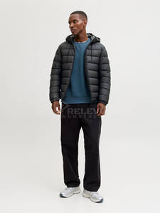 Blouson matelassé à capuche pour homme, style streetwear, imperméable et coupe-vent, pour le printemps, vêtement d'extérieur universitaire, manteau de moto personnalisé en duvet de canard - Product Image 3