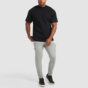 T-shirt en coton lourd à épaules tombantes, coupe ample, imprimé à l'écran, T-shirt ample à coupe courte pour hommes - Product Image 6