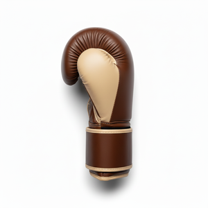 Guantes de Boxeo de Cuero Premium Bicolor Marrón y Beige, Impermeables, con Cierre de Cordones - Equipo Profesional para Sparring y Entrenamiento - Product Image 2