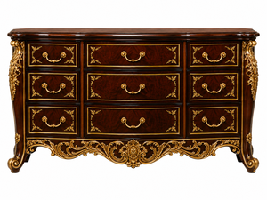 Persian Style Modern Hand Carved Golden Leaf Solid Teak Wood <b>Full</b> Size <b>Bed</b> <b>Set</b> with Nightstand Premium Bedroom Furniture India - Product Image 5