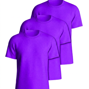 T-shirt uni blanc décontracté à manches courtes et col rond en jersey 100 % coton pour homme, coupe classique - Product Image 3
