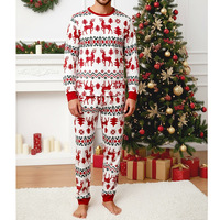 Ensemble de pyjama de Noël pour homme à manches longues, motif Fair Isle rennes, coupe ample, tenue de nuit assortie pour les fêtes de fin d'année et les soirées à la maison (OEM/ODM)