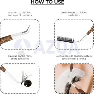 Juego de Pinzas Profesionales de Acero Inoxidable para Extensión de Pestañas, 4 Piezas, con Puntas Rectas, Curvas, Angulares y de 45 Grados - Product Image 3