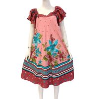 Vestido Maxi Asimétrico con Estampado Floral Bohemio para Mujer, Manga con Volantes, Corte Holgado, Verano, Casual, Rayón, Bolsillos, Tela No Tejida