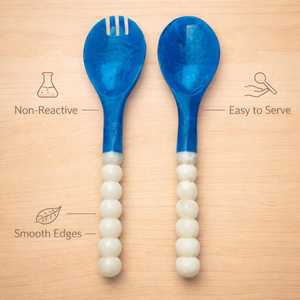 Juego de Cucharas para Ensalada de Resina de Alta Calidad, Diseño Artístico Moderno, Hecho a Mano, Duradero, Ideal para Regalo de Boda - Product Image 4