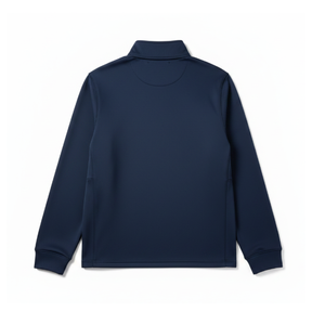 Sweat-shirt en molleton à col montant pour homme, bleu marine, coupe classique, décontracté, respirant, en polyester tricoté, pour l'automne - Product Image 3