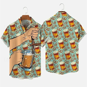 Camisa de Hombre con Estampado 3D de Símbolos Matemáticos y Placa de Circuito, Manga Corta, Cuello Solapa, Estilo Casual y Holgado para Verano - Product Image 1