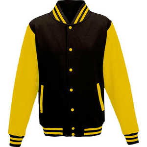 Veste universitaire de baseball haut de gamme pour homme, style bomber, couleur unie, décontractée, pour le collège et le lycée - Product Image 1
