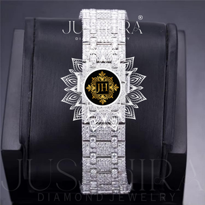 Hot Sale Luxury Moissanite <b>Diamond</b> Quartz <b>Watch</b> Iced Hip Hop Style Heavy Stainless Steel Band Sapphire Crystal 41mm Waterproof - Product Image 2