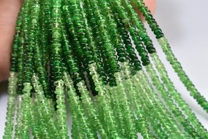 Natural Tsavorite Smooth Rondelle Shaded Gemstone <b>Beads</b> 2-3mm Green Tsavorite <b>Stone</b> <b>Beads</b> For Jewelry Making DIY Bracelet Bulk - Product Image 6