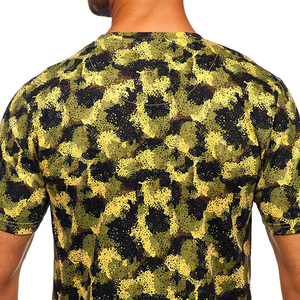 T-shirts pour hommes à col en V avec impression numérique de logo personnalisé, 100% coton, toile écologique, séchage rapide, respirant - Product Image 5