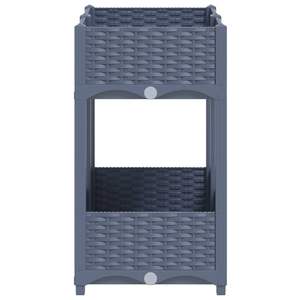 Grand bac à fleurs surélevé en polypropylène (PP) bleu gris, pots et jardinières - Product Image 4