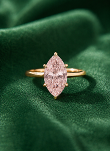 Anillo Solitario de Diamante Cultivado en Laboratorio con Corte Pera Rosa, Chapado en Oro de 14K, Certificado IGI, Engaste Pavé, Joyería Fina, Regalo de Compromiso o Boda - Product Image 4