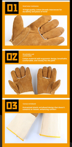 Échantillon Gratuit - Gants de Soudeur TIG 12 Pouces en Cuir de Vachette Fendu, Manchette Renforcée, Antidérapants, Protection Contre les Coupures, Durables et Résistants à la Chaleur - Product Image 6