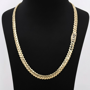 Cadena Cubana de Alta Calidad con Diamantes Simulados, Estilo Hip Hop, Oro Blanco Sólido de 14K, 8MM, Cadena de Lujo - Product Image 5