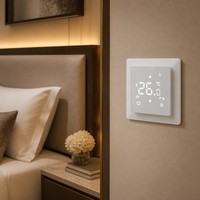 Thermostat d'ambiance carré avec écran LCD convexe, verrouillage enfant, système de chauffage au sol électrique programmable, intelligent, Wi-Fi, pour usage hôtelier, design moderne