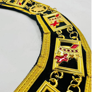 Collier maçonnique élégant avec une chaîne robuste et une finition soignée, idéal pour les tenues de cérémonie et les costumes traditionnels. - Product Image 5