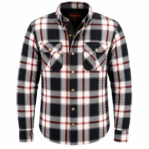 Camisa de Franela a Cuadros Negra, Blanca y Roja para Hombre, Camisa Clásica de Manga Larga para Trabajo en Granja, con Doble Bolsillo en el Pecho, Personalizable, OEM, Venta al Por Mayor - Product Image 1