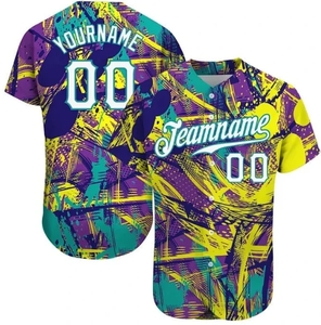 Hot Selling Baseball Jersey Uniform <b>Sets</b> Printed 100% Polyester Custom Colors Logos Breathable Quick Dry Plus Size V-neck Adult - Product Image 4