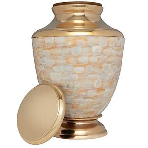 Urna Funeraria Conmemorativa de Latón Ornamental para Cenizas de Adultos con Acabado Pulido Liso - Product Image 6