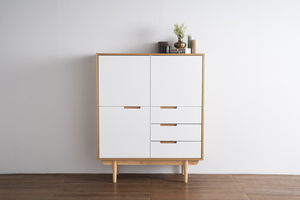 Modern <b>Tall</b> <b>Storage</b> Sideboard Cabinet with Shelves for Living Room Dining Room Home Office Furniture Organizer - Product Image 5