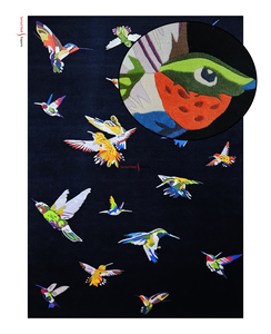 Alfombras de Diseño de Aves de Primera Calidad, Multicolores, Hechas a Mano con Lana de Nueva Zelanda, Alfombras Grandes para Sala de Estar, Alfombras para Cuarto de Niños - Product Image 5