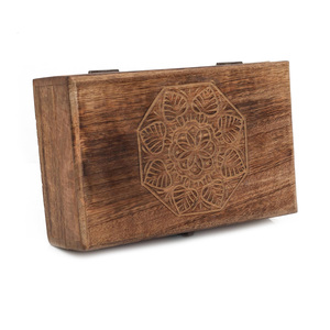 Usine de boîte-cadeau en bois de manguier sculpté en fleur boîte de sculpture en bois de luxe en gros logo personnalisé multi-usage à prix compétitif approvisionnement - Product Image 5