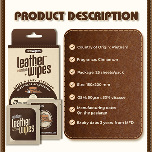 Custom Logo Quick Clean <b>Leather</b> Wipes for <b>Stain</b> <b>Removal</b> Polishing Shining Furniture Shoes Accessories Safe Effective Cleansing - Product Image 6