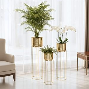 Macetas de hierro de lujo con soportes, macetas altas modernas para decoración de oficinas y bodas, para exportación mundial desde India - Product Image 2