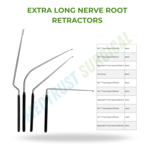 Rétracteurs de nerfs extra longs 175 mm 150 mm, instrument chirurgical neuro-spinal pour la rétraction des nerfs lombaires et cervicaux - Product Image 2