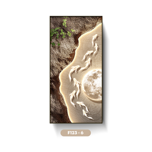 Peinture murale en soie de luxe très vendue, décoration intérieure, tissu en soie fait main, motif Koi et Lune, Vietnam OEM ODM Modèle F123 - 6 - Product Image 1