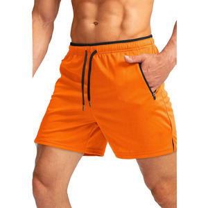 Shorts de bain pour hommes, couleur olive unie, séchage rapide, taille élastique, logo sur le devant, poches, décontractés, pour la gym et l'entraînement, service OEM - Product Image 2