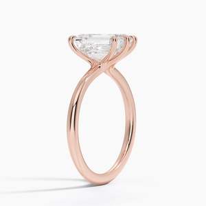 Anillo de Compromiso de Moissanita con Corte Esmeralda de 2 Quilates, Anillo Solitario de Oro Amarillo, Anillo de Boda, Joyería Fina Personalizada - Product Image 6