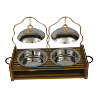 Plat de service en acier inoxydable 304 de qualité alimentaire avec gravure florale et finition dorée, capacité 4L – Chaud et élégant pour buffet