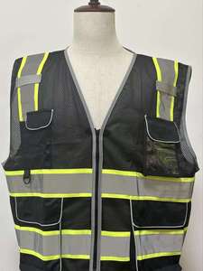 Chaleco de Seguridad Reflectante Fluorescente de Alta Visibilidad, de Poliéster, con Múltiples Bolsillos, Resistente al Agua, para Construcción y Seguridad Vial - Product Image 4