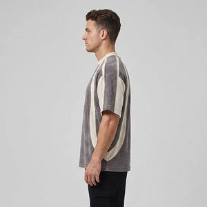 Camiseta Unisex Gris con Mangas en Contraste, Cuello Redondo, Casual, Manga Corta, 100% Algodón Jersey, 250GSM, Transpirable, Ecológica - Product Image 4