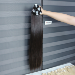 Extensions de cheveux vierges vietnamiennes 100% naturelles, tissage plat, blond foncé, cheveux bruts pour les célébrations du Nouvel An - Product Image 2